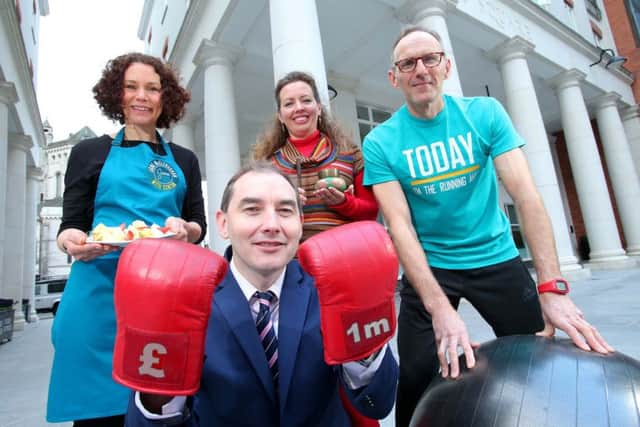 Michael McCormack, MD Musgrave NI with Centra Live Well ambassadors, Jane McClenaghan, Bridgeen Rea and Johnny Davis