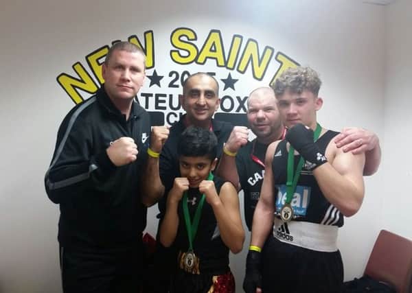 Pictured at the New Saints club in St Neots is the successful Peterborough Police team of (from the left) Chris Baker, Imraan Shirazi, Akif Shirazi, Mark Dane and Kacper Kozak.