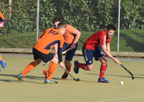 Hat-trick hero Jordan Heald in action for City of Peterborough's mixed team against Bury St Edmunds. Photo: David Lowndes.