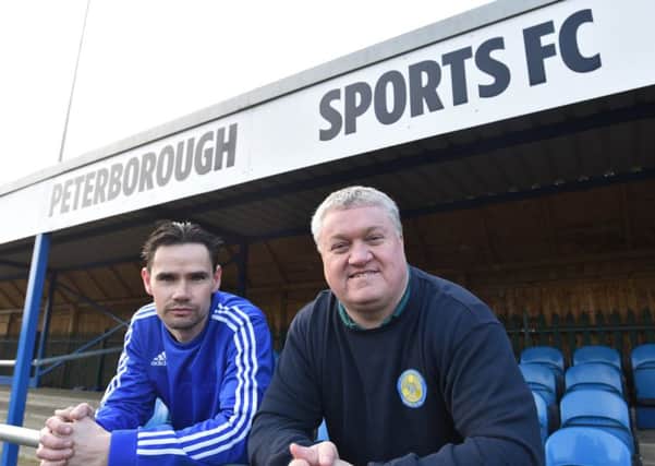 Peterborough Sports acadamey manager Marc Burchett (left) and chairman Stephen Cooper.