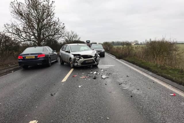 The scene of the A47 crash. Photo: @FenCops