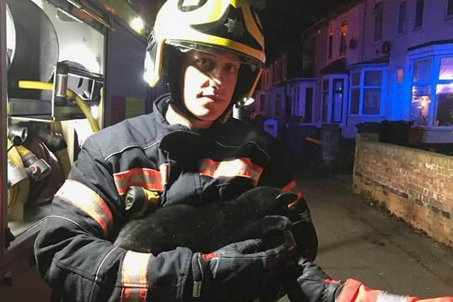 Oxygen being administered to a cat on a previous occasion via Cambridgeshire Fire and Rescue Service's Smokey Paws oxygen masks qfkJ5wskduEmoFgPXuH6