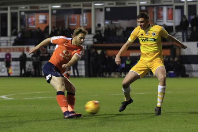 Craig Mackail-Smith in action for Luton against Millwall in September.