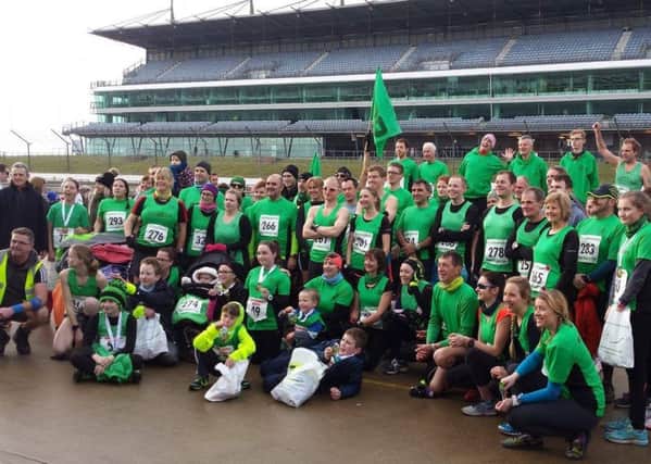 The Eye Community Runners contingent at Rockingham Motor Speedway.