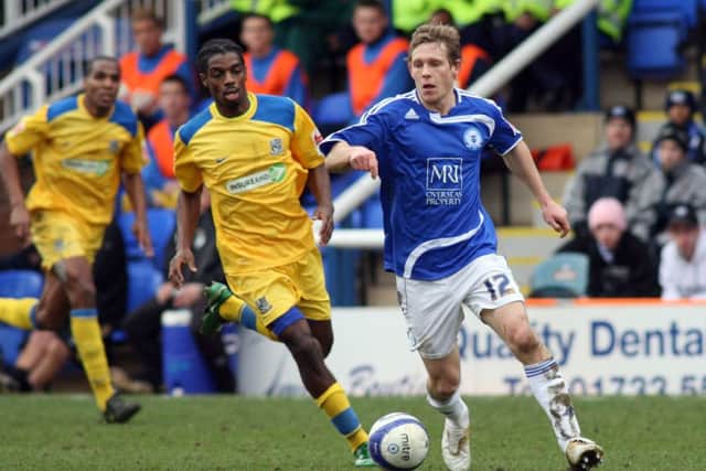 New Posh signings Craig Mackail-Smith (right) and Anthony Grant playing against each other for Posh and Southend in 2009. Photo: Joe Dent/theposh.com.