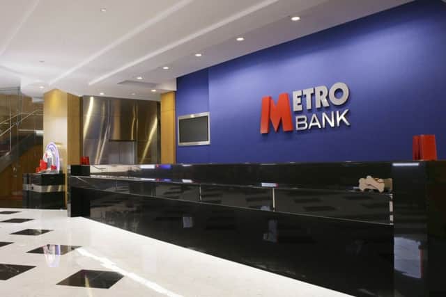 The interior of a Metro Bank branch.