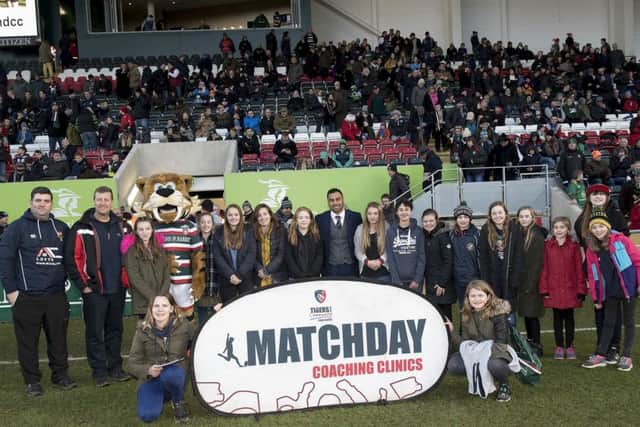 The Peterborough girls at the Leicester v Northampton game.