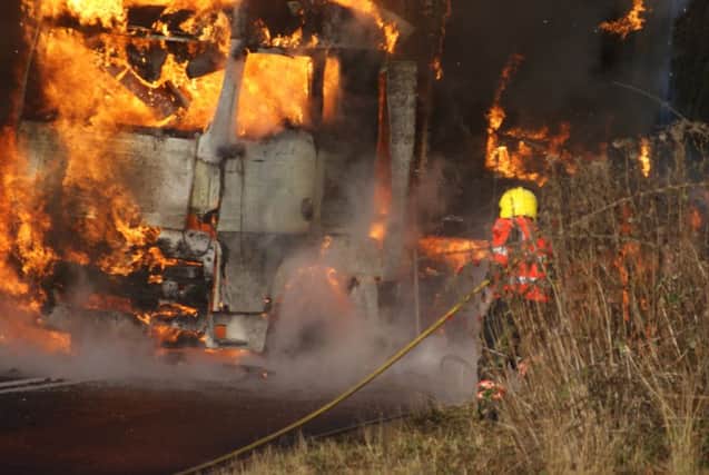 Slip road northbound A1 to Castor/Wansford A47 closed after lorry fire - PHOTO: Geoff Dixon