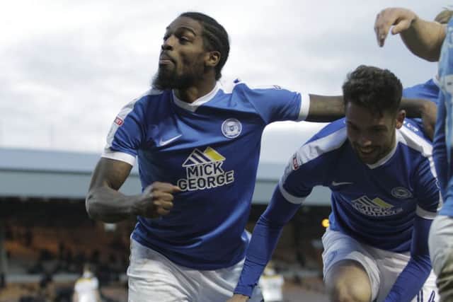 Anthony Grant (left) enjoyed a classy debut for Posh at Port Vale. Photo: Joe Dent/theposh.com.