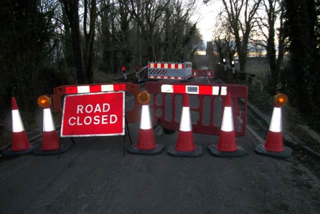 Nassington Road at Fotheringhay is closed due to damage to the bridge. Pictures: David Carress