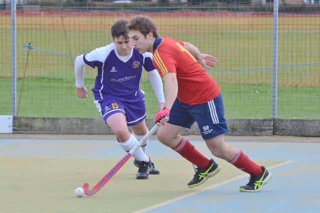 Joe Finding (right) claimed a hat-trick for City of Peterborough in a 4-3 win at Cambridge University.