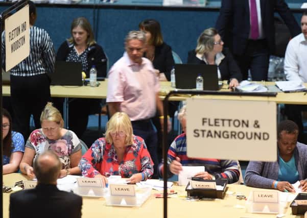 The referendum count for Peterborough at the Kingsgate Centre.  EMN-160624-014801009