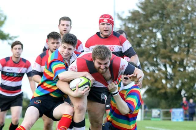Action from the 31-31 draw between Borough and Oundle back in October. Picture: Mick Sutterby