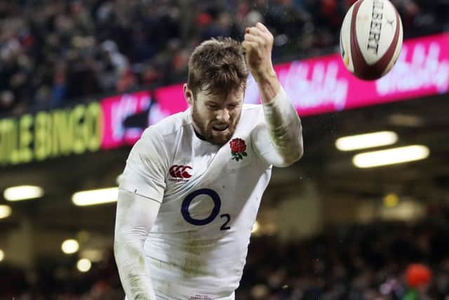 Elliot Daly scores England's match-winning try in Wales.