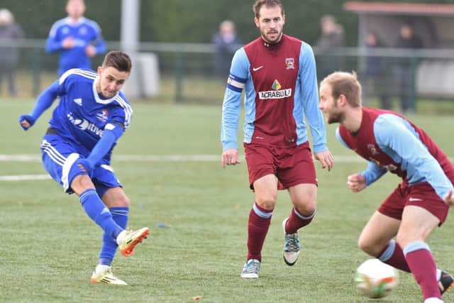 Action from Yaxley v Deeping Rangers at In2itive Park earlier this season.