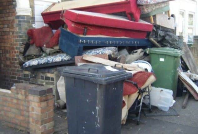 Rubbish outside a home