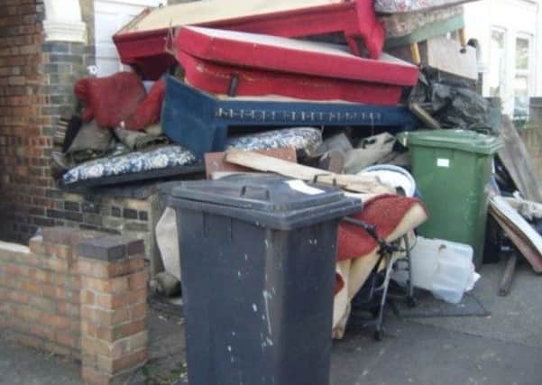 Rubbish outside a home