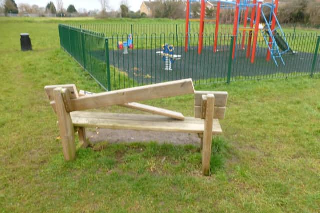 The latest bench to be damaged