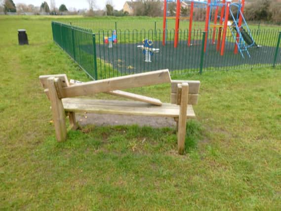 The latest bench to be damaged