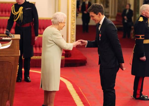 James Fox  is made a  Member of the Order of the British Empire (MBE) by Queen Elizabeth II during an Investiture ceremony at Buckingham Palace. Picture:: Yui Mok/PA Wire