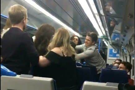 The brawl on the Peterborough bound train
