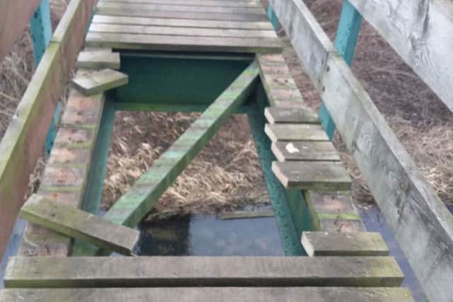 Damage to the bridge in Northborough