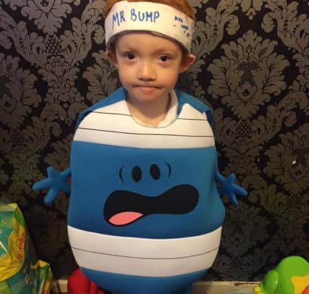 Amy Holmes sent us this photo of Logan as Mr Bump ready  for Wittering Primary School