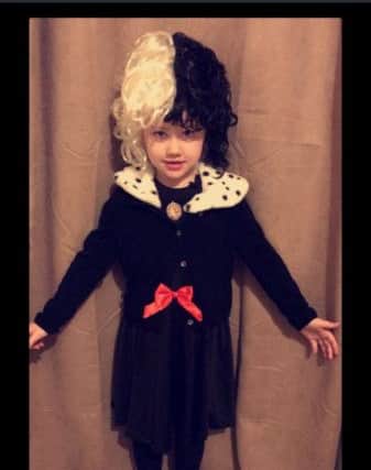 Emma Rolfe sent us this photo of Ella, aged 5, dressed as Cruella de Vill