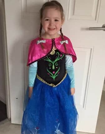 Nevaeh-Mae, 4, as Anna from Frozen for World Book Day