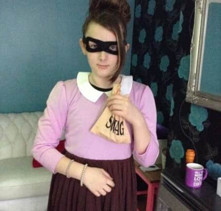 Tracey Mcintosh sent in this photo of Macy as Gangster Granny