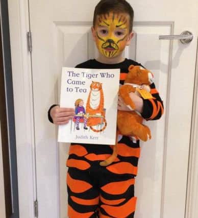 Alex Duckham, 4, ready for World Book Day at Southfields Primary, sent in by mum Lindsay Duckham