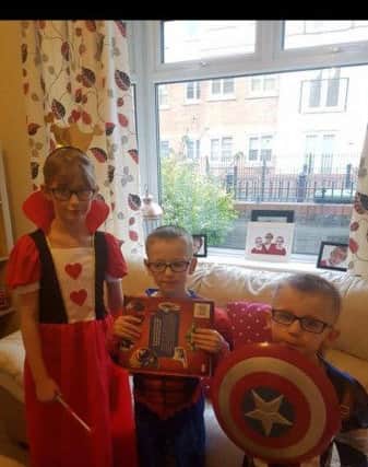 Amanda Plowman sent in pictures of her niece and nephews - Megan, Hayden and Ethan ready for World Book Day