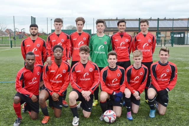 Pictured are Netherton Blue Jays Under 18s before their 5-1 defeat by Yaxley Lynx in the Peterborough Youth League. From the left are, back, Abdullah Khan, Liam Ward, Daniel OConnor, Liam Brown, Samir Hansraj, front, Salpu Balde, Mwansa Tengenesha, Ronan Weston, Gianluca Spataro, Sam Tawse and Giuseppe Spataro.