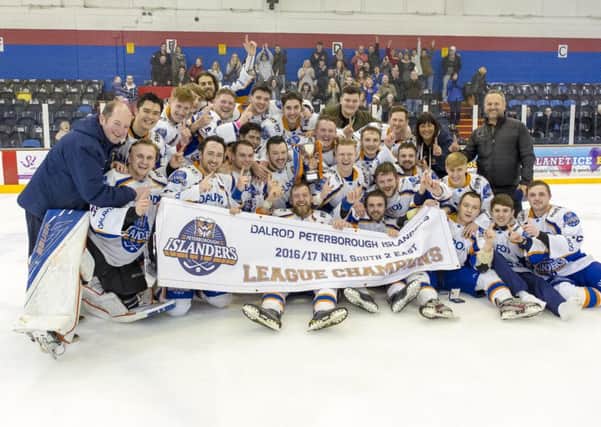 Peterborough Islanders celebrate their title triumph. Photo: Tom Scott.