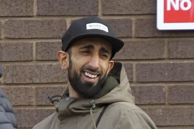 Arun Ali leaving Peterborough
Magistrates Court.
Picture by Terry Harris. THA