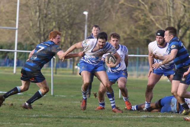 Tom Aviss attacks for the Lions against Syston. Picture: Mick Sutterby