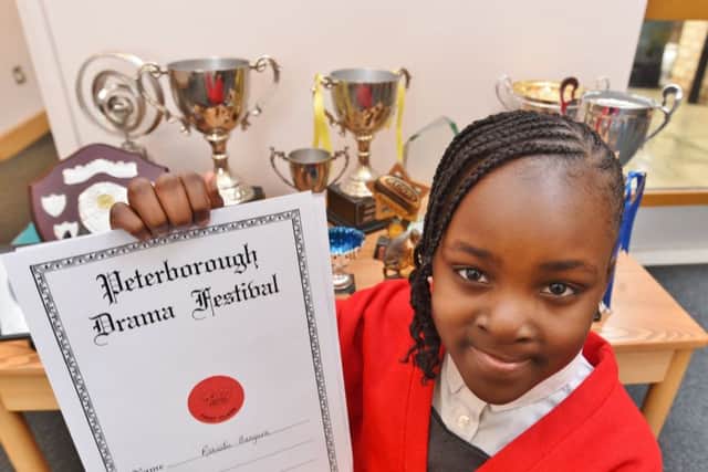 Peterborough Drama Festival 2017 at the Salvation Army Citadel.  Rabiatu Bangura (8) from Heritage Park primary school who won an award for prose reading EMN-170303-182431009