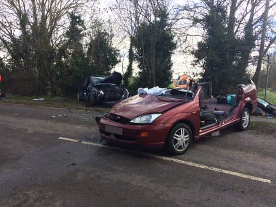 The scene of the collision. Photo: Cambs Fire and Rescue