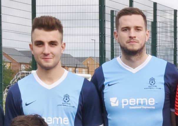 Connor Breakell (left) and Jonathan Holmes were among the scorers for Ketton at Bourne.