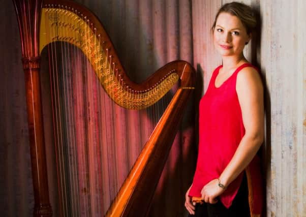 Harpist, Eleanor Turner, who plays at St Johns at Tuesday lunchtime on 21 st March