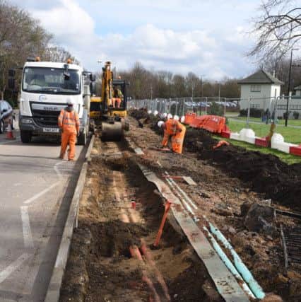 Roadworks at Bishop's Road, outside the Lido EMN-170703-180744009