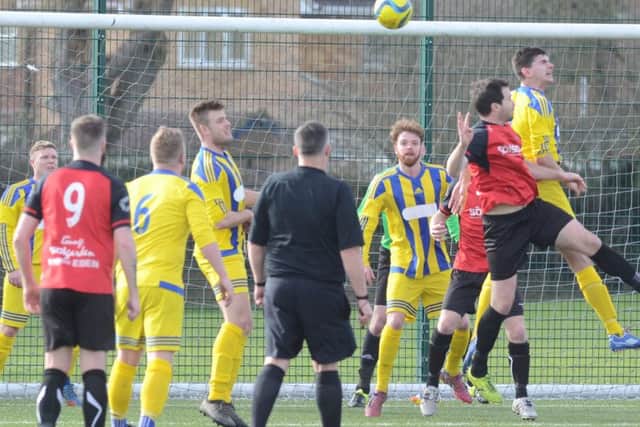 Netherton in action against Moulton Harrox at The Grange.