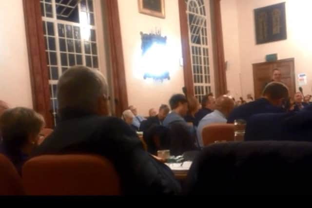 Cllr Seaton talking during the meeting