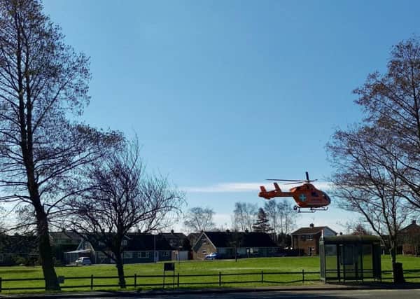 The Magpas air ambulance in Stanground