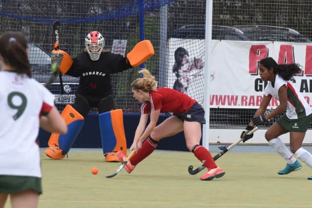 Anna Faux is about to score City of Peterborough's second goal against Norwich Dragons. Photo: David Lowndes.