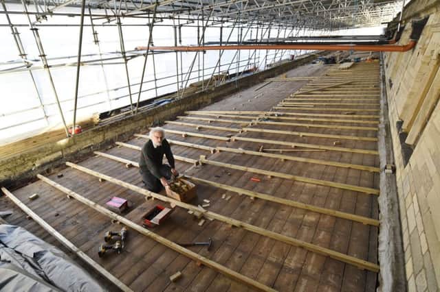 Roof repairs taking place at St John's Church, Cathedral Square. Pictured is Veron Bull, church warden EMN-170303-182110009
