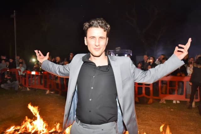 Firewalkers at the Three Horseshoes at Yaxley. Joseph Valente taking part. EMN-171203-122944009