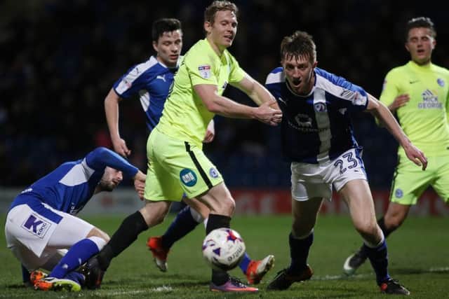 Posh man-of-the-match Craig Mackail-Smith in action at Chesterfield. Photo: Joe Dent/theposh.com.