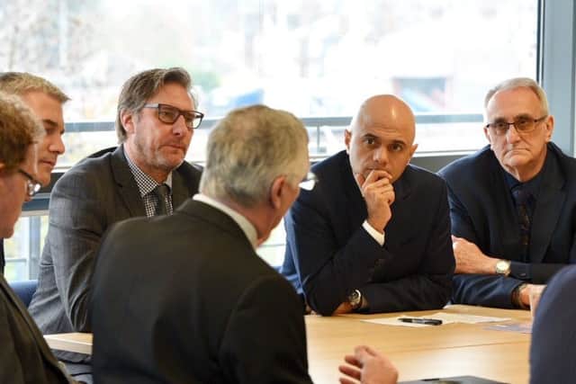 Sajid Javid meeting local politicians in Wisbech