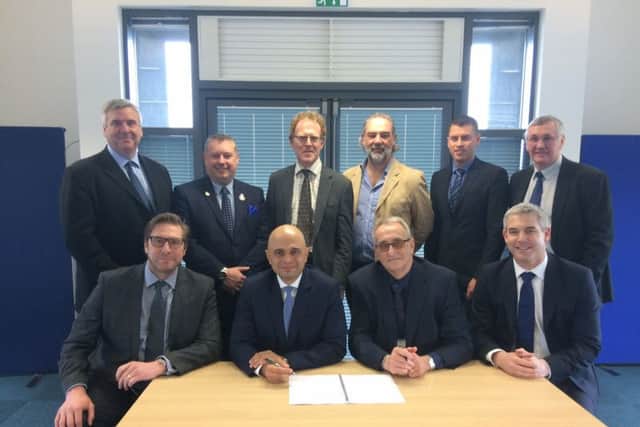 Sajid Javid meeting local politicians in Wisbech